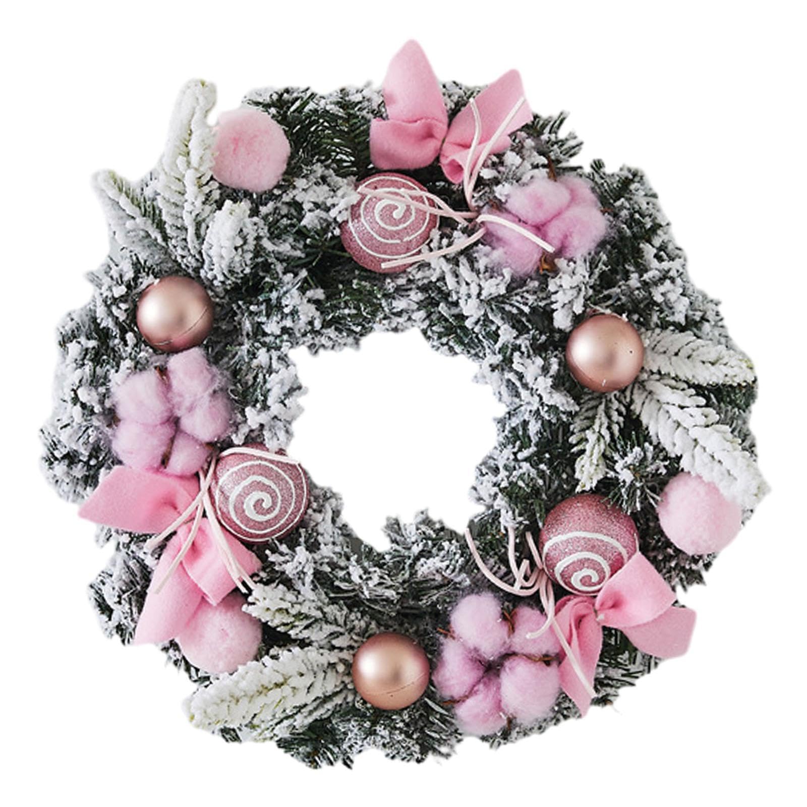 PIXZCSA Elegant Floral Ornament Handmade Christmas Wreath For Chic Winter Decor Front Door Wreaths Have Unique And Craftsmanship Can Easily Add Elegant