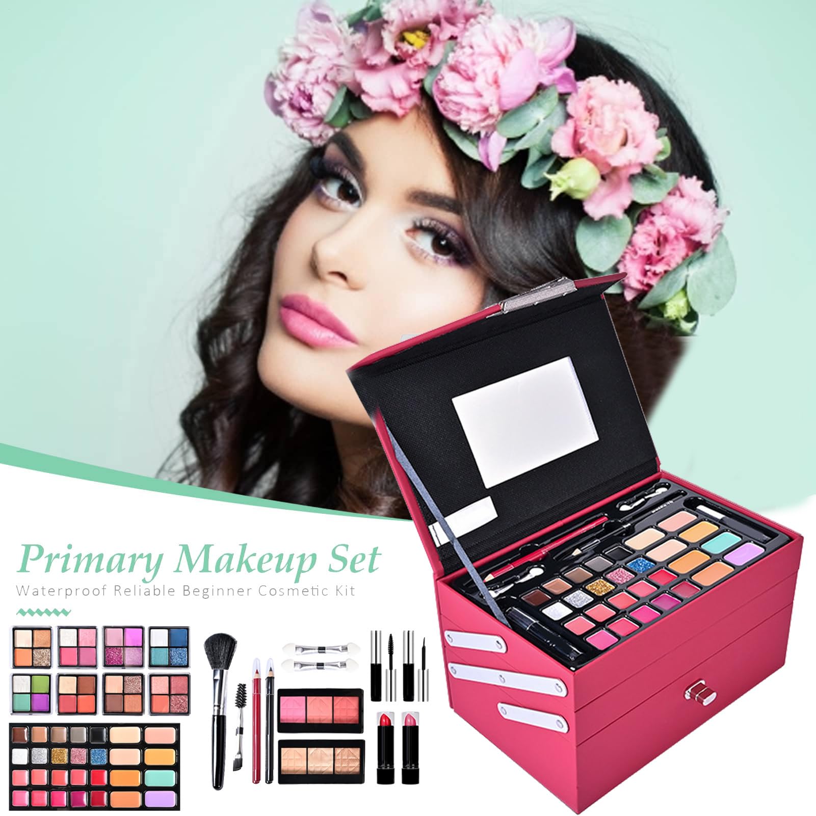 Make-up-Set für Damen, komplettes Make-up-Set, Make-up-Kits für Damen | Starter-Set – Full-Start-Kosmetik-Set für Anfänger und Profis, inklusive Kosmetik u
