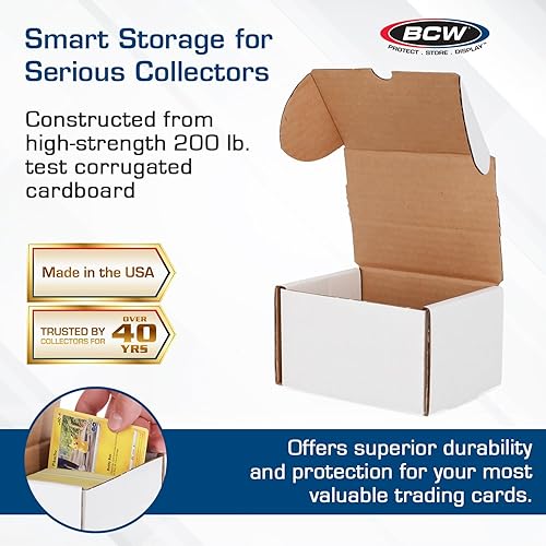 Miniatura 2 de BCW Caja de almacenamiento de 330 tarjetas coleccionables  Organizador de cartón para béisbol, baloncesto, tarjetas de fútbol, MTG, Pokémon,