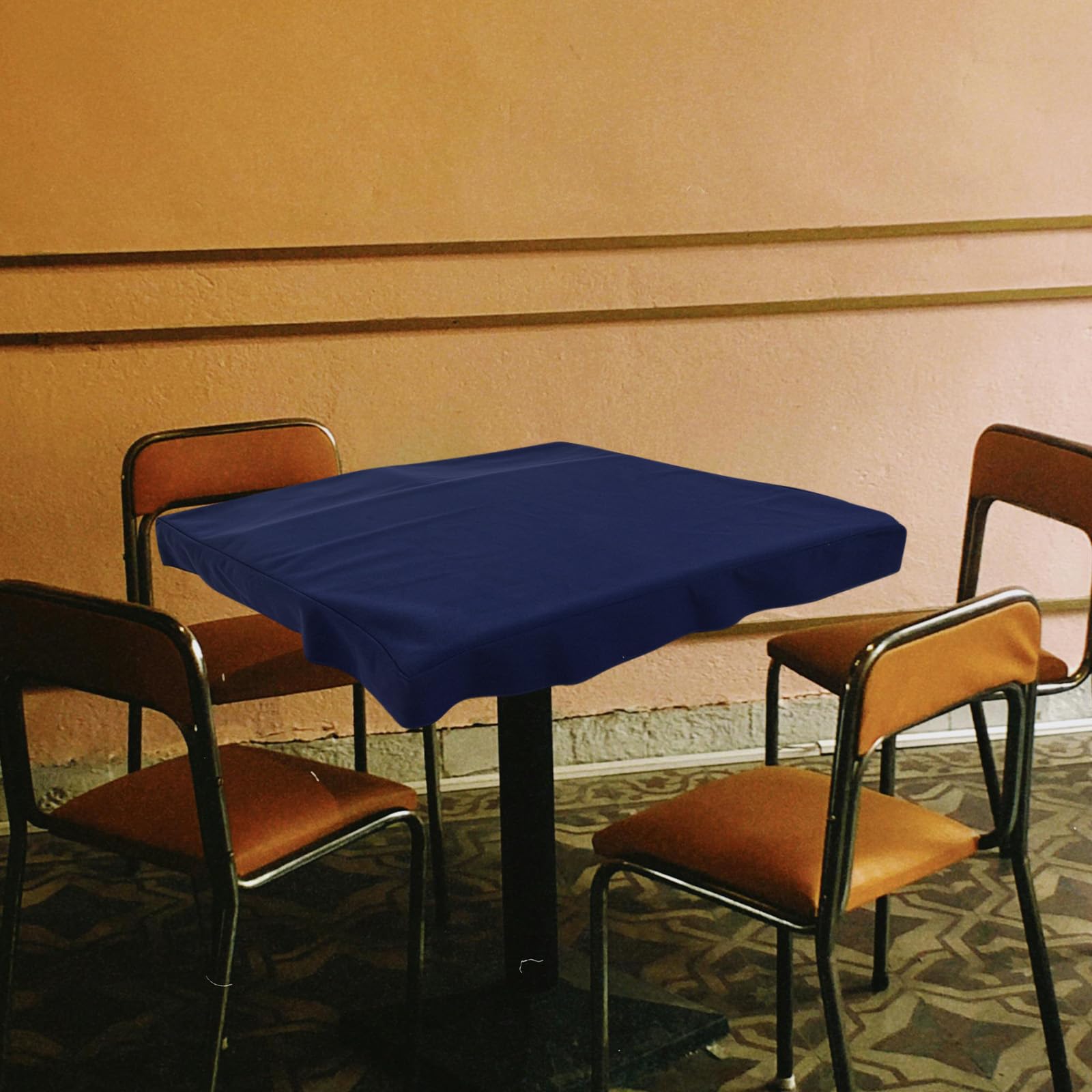 Toddmomy Tapete Plegable para Mesa de Juego de 86x86 Cm, Antideslizante, Color Azul Oscuro, para Póker, Mahjong y Juegos de Mesa, Fácil de Transportar y Limpiar, Accesorio Portátil
