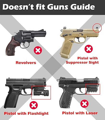 Miniatura 6 de Universal Gun Holster fit Full-Size, Compact, Subcompact Pistols, Adjustable RetentionCant OWB Tactical Holster Compatible with