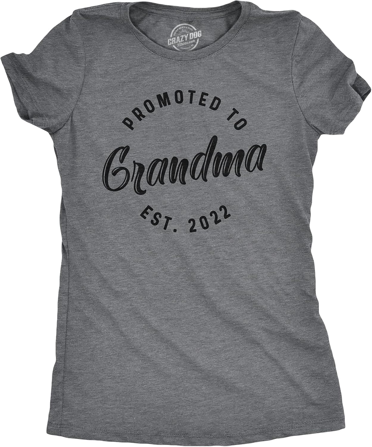 Womens Promoted to Grandma 2023 and 2022 Tshirt Funny New Baby Family Grandmother Tee
