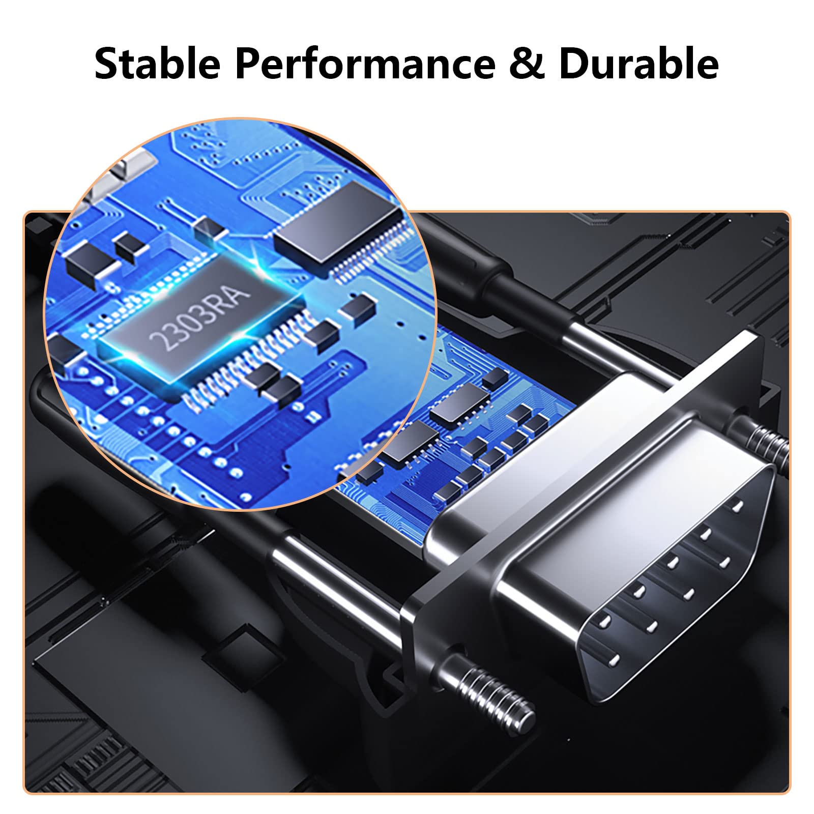 Cable serial USB a R/S/232, USB a R/S-232 macho (9 pines) Cable serial DB9, con chipset PL2303 Adaptador USB a Serie para Windows 11/10/8.1/7/Vista/XP y Mac OS (1,5 M)