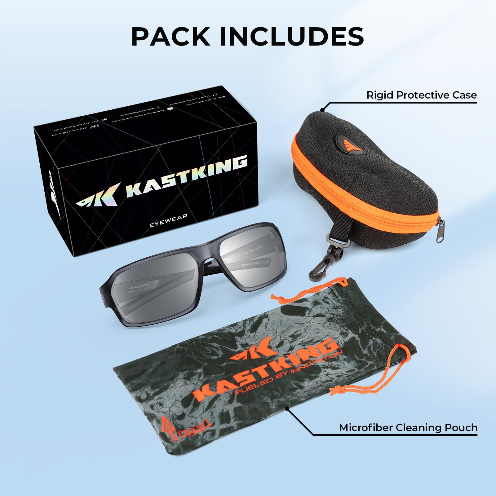 KastKing Chippewa - Lentes de sol polarizados para pesca, protección UV400, marco completo, lentes TAC de 1.0 mm