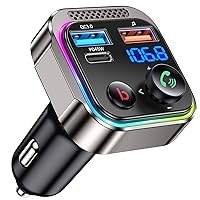 GizmoVine Bluetooth Auto, Trasmettitore FM Bluetooth 5.4 63W (PD 45W e 18W)