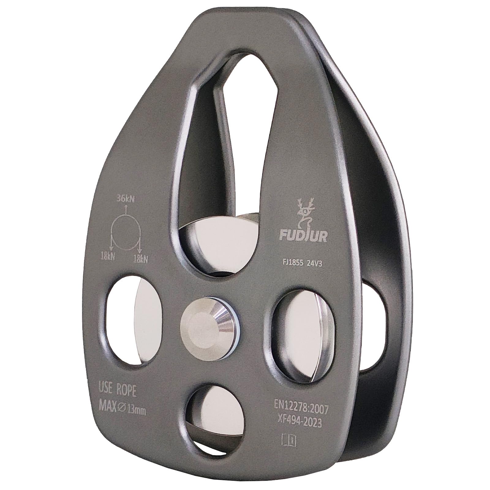 Zipline Large Pulley 40KN(8992LBS) Climbing Single Sheave with Swing Plate CE UIAA Certified Tree Work Zip Line Rock Climbing Rigging and Arborist Gear