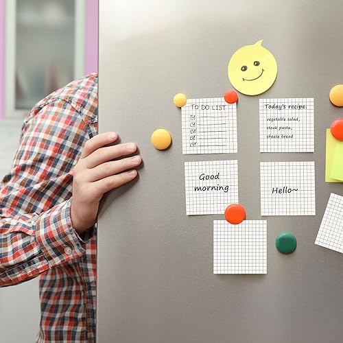 Miniatura 6 de 480 hojas de notas adhesivas, 3 x 3 pulgadas, fuerte adherencia, blanco con líneas de cuadrícula negra, notas autoadhesivas reciclables para