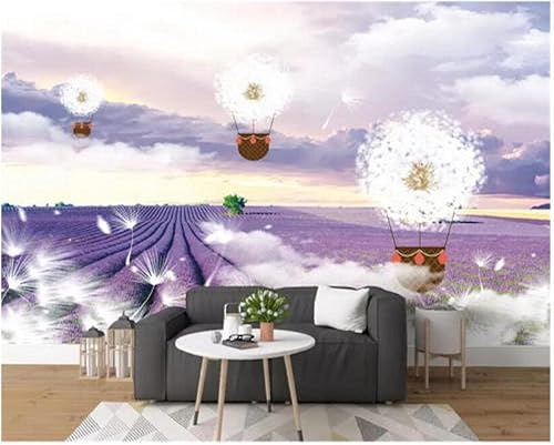 Miniatura 2 de Custom 3D Wallpaper Lavender Hot Air Balloon Background Wall Decorative Painting Wall Papers Home Decor Papel Tapiz 55X40