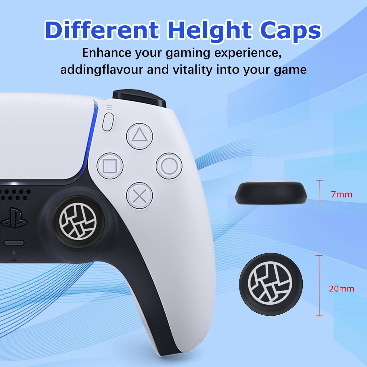 DLseego Thumbsticks Cap for PS5 PS4 Xbox 360 Xbox One Switch Pro Controller, 4pcs Anti Slip Silicone Cool Thumb Grip Covers Controller Stick Grip Caps, White
