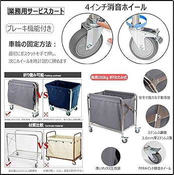 Amazon.co.jp: 日本倉庫より出荷 業務用ダストカート 折りたたみ
