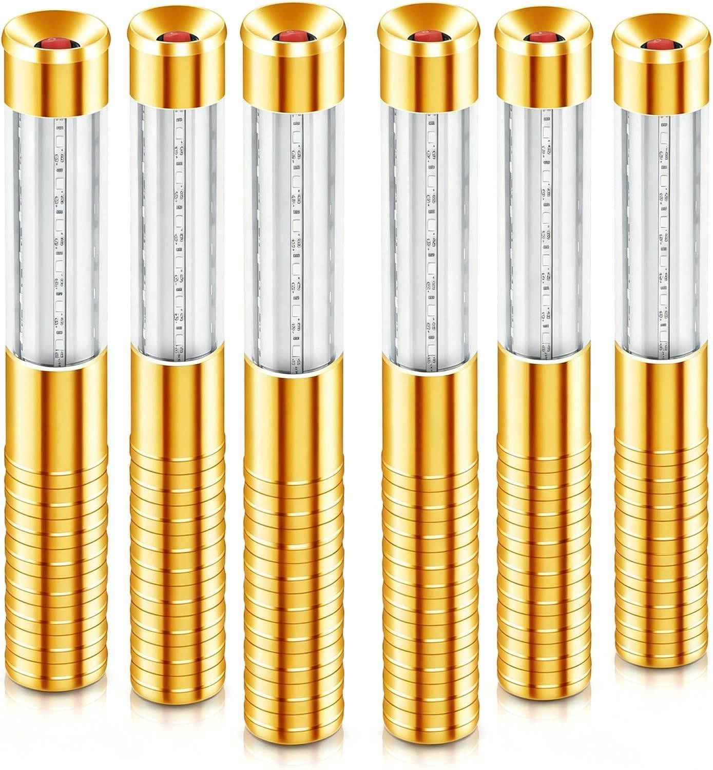 10 Stück LED Stroboskop, Taktstock Licht Wiederaufladbare Flasche Wiederverwendbare Champagnerflasche Handheld LED, für Club Bühne Nachtclub Party Konzert Event Bar (10, Gold)