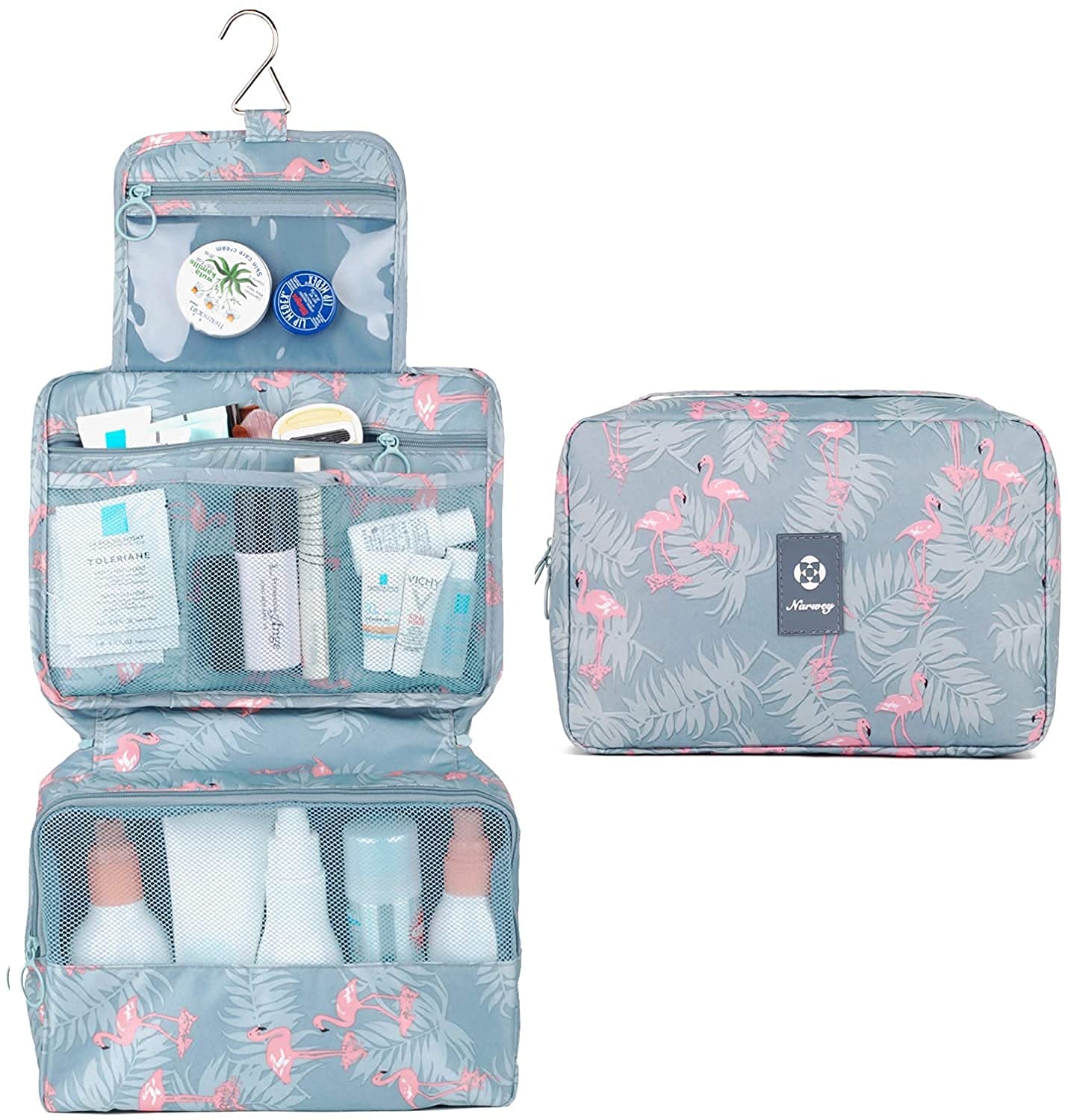 VHKD Hanging Cosmetic Toiletry Bag For Men Women Travel Organizer Accessory Toiletry Cosmetics Bag Nylon Shaving Kit Pouch Bag For Men Women (Cosmetic Bag, Blue Flemingo), 10 Cm (B0B6ZQF458) Amazon Price History, Amazon Price Tracker