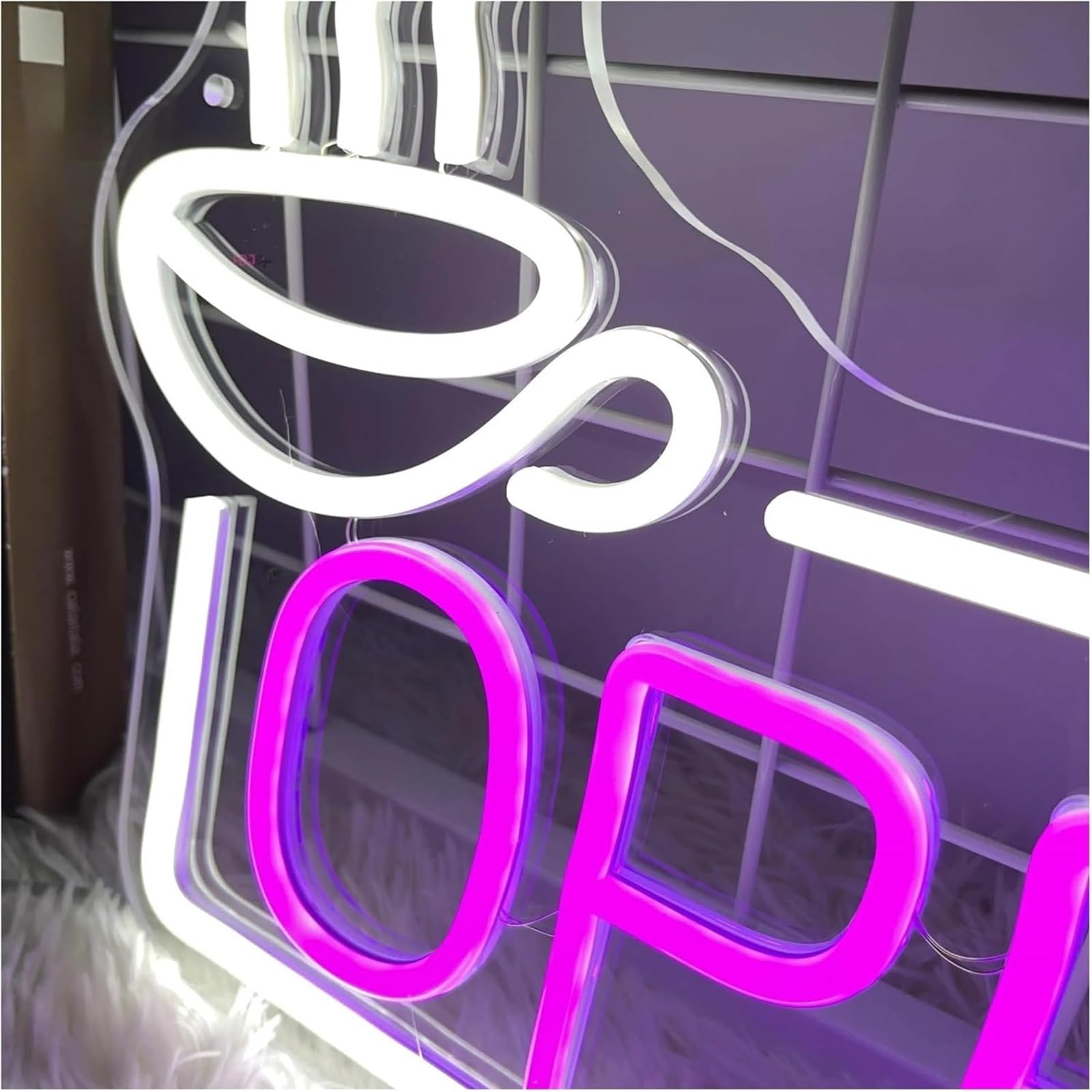 Lampada da parete sospesa con insegna luminosa al neon a LED "OPEN" per negozi, attività commerciali, bar, club e caffè