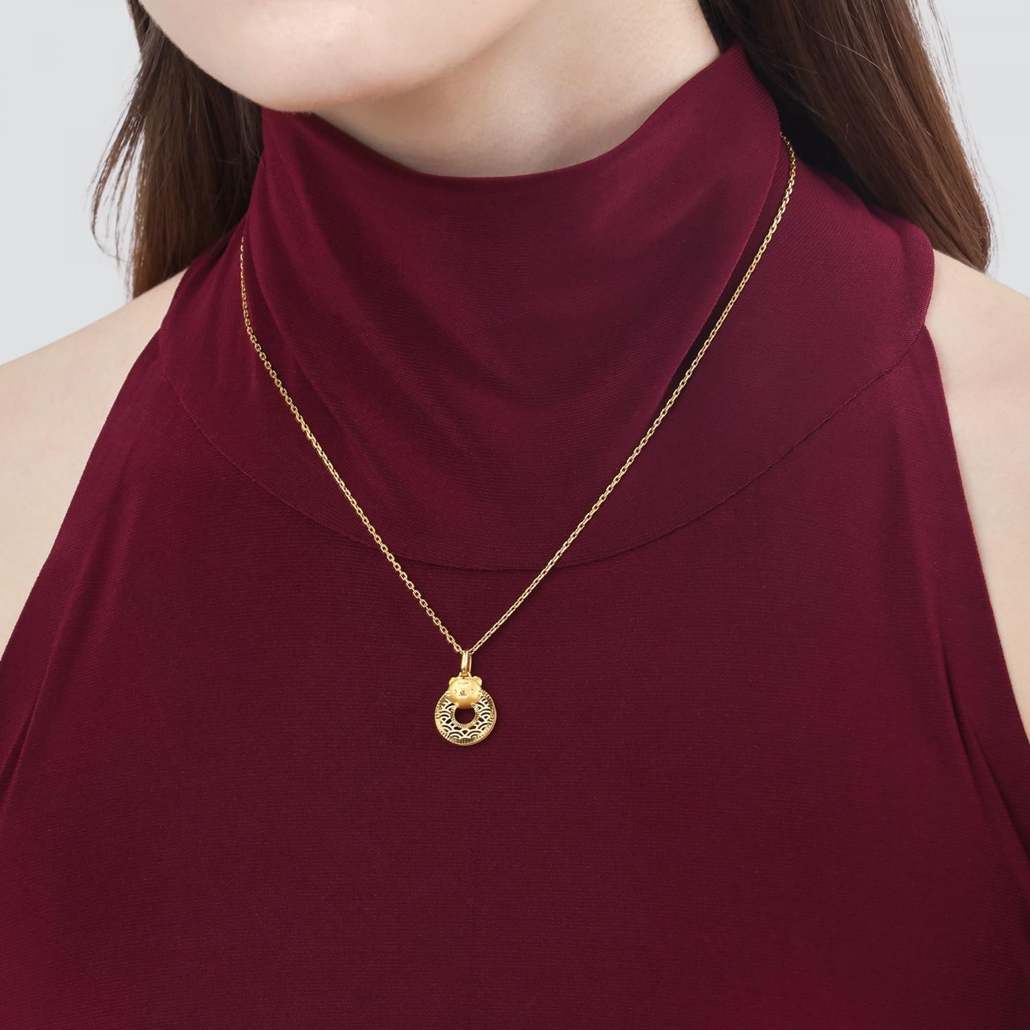 CHOW SANG SANG 999 24K Gold Chinese Gifting Collection Price-by-Weight 2.62g Gold Zodiac Animal Tiger Pendant for Women 94410P | [Not Include the Necklace]