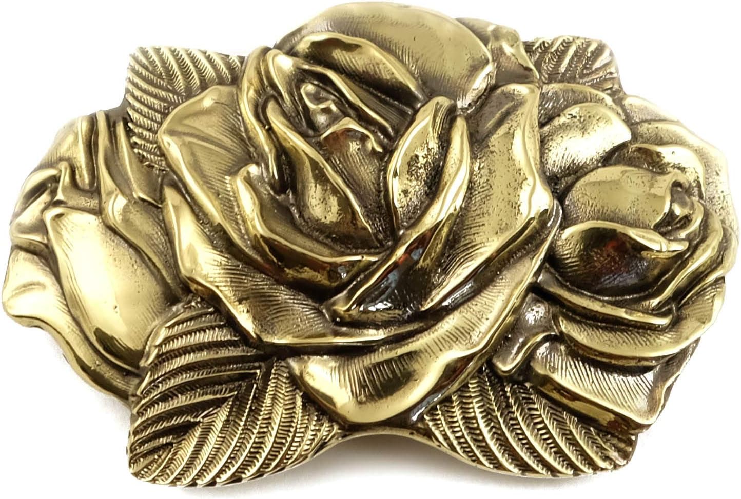 Belt buckle Rose American Beauty, Handmade brass flower women accessories, goddess Aphrodite Rose belt buckle for casual belt
