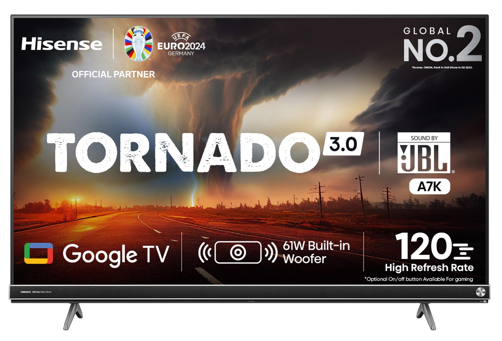Hisense 139 cm (55 inches) Tornado 3.0 Series 4K Ultra HD Smart LED Google TV 55A7K (Black) (B0CGX4M5B7) Amazon Price History, Amazon Price Tracker