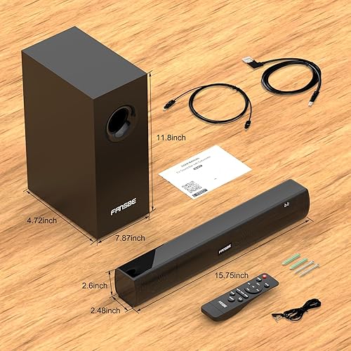 Miniatura 7 de Barra de sonido para TV, subwoofer, Bluetooth, sistema de barra de sonido de cine en casa, altavoces de TV, subwoofer, HDMI (ARC) OPT COAX AUX USB