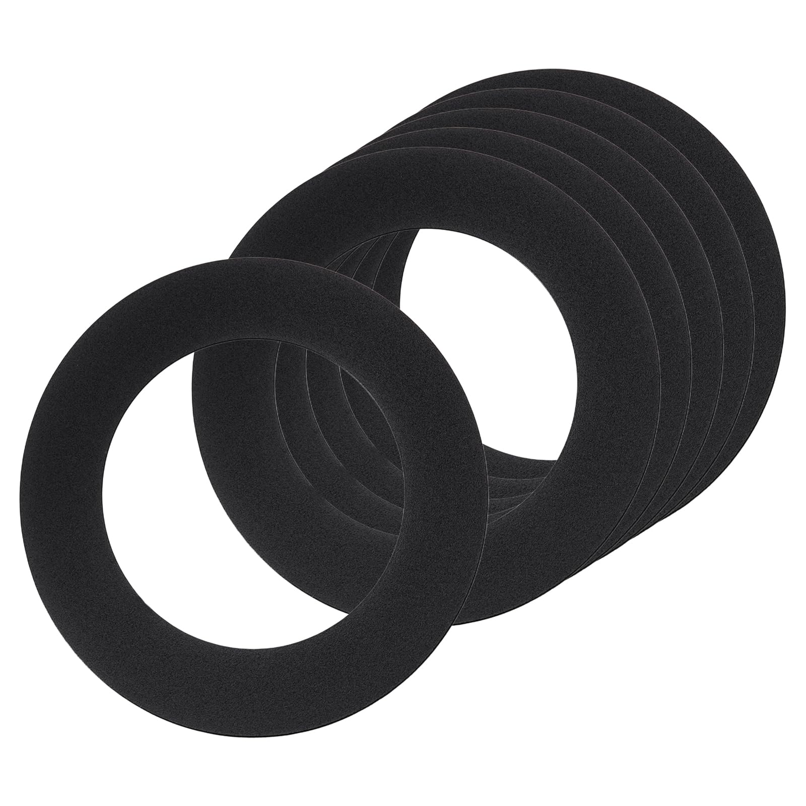 sourcing map 6Pack Goof Rings for 3" Recessed Lights, 3.2" ID 4.9" OD Steel Flat Goof Trim Ring Can Light Cover Plate Flush Mount Can Converter for Ceiling Wall Hole Decorative, Matte Black