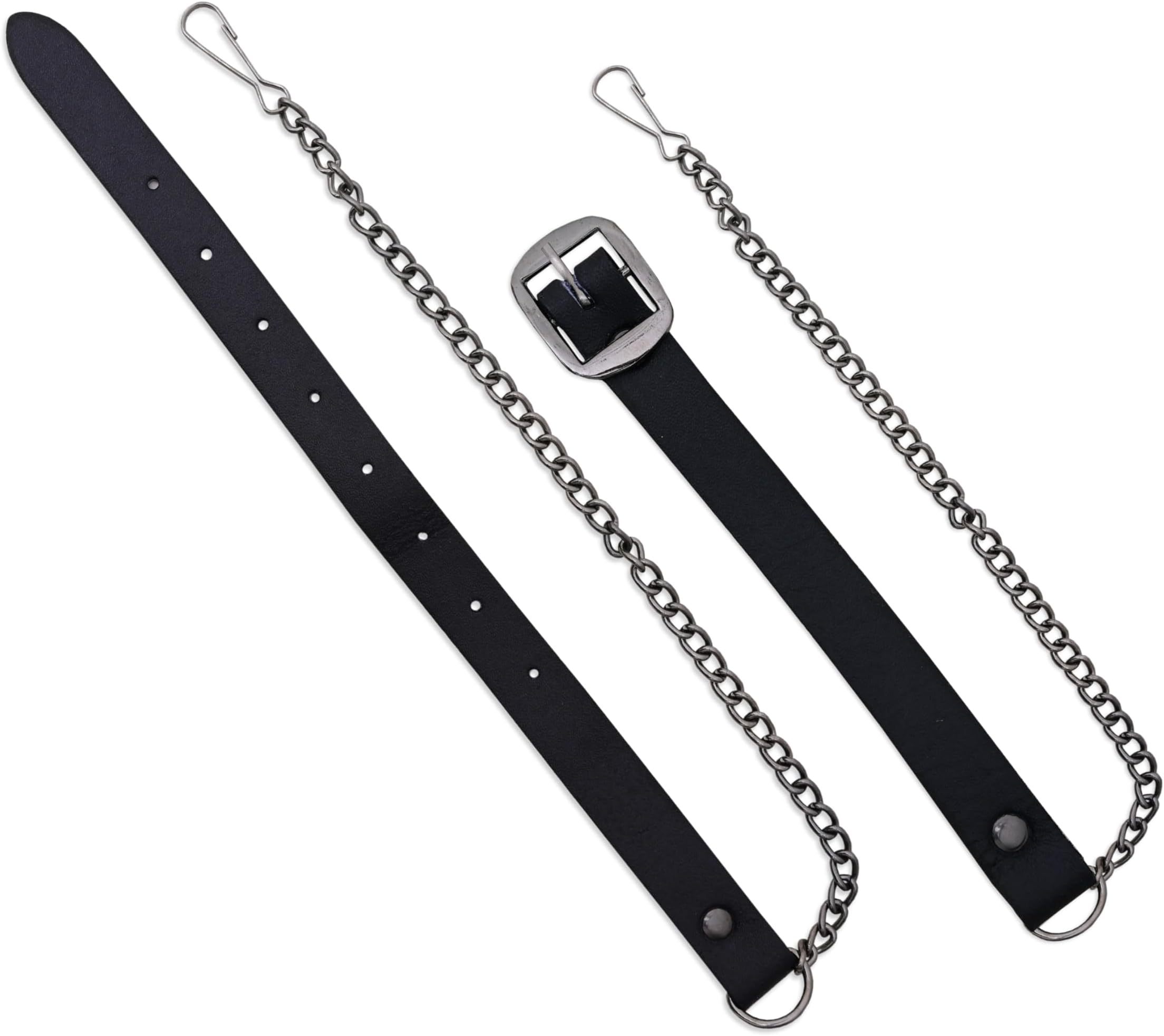 Kilt EmporiumAdjustable Leather Sporran Belt with Metal Chain - Durable Scottish Kilt Accessory, Chrome/Antique Finish