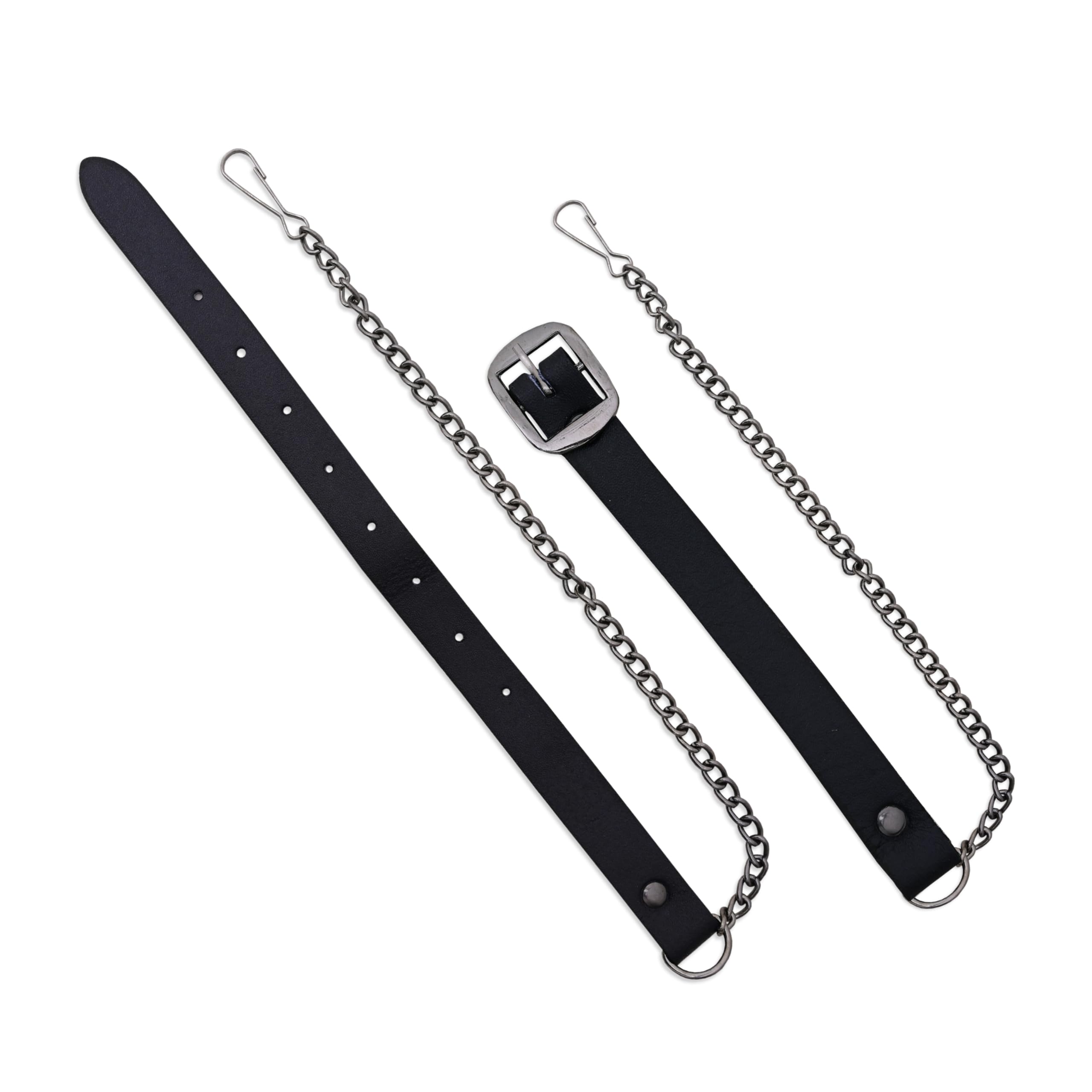 Kilt EmporiumAdjustable Leather Sporran Belt with Metal Chain - Durable Scottish Kilt Accessory, Chrome/Antique Finish