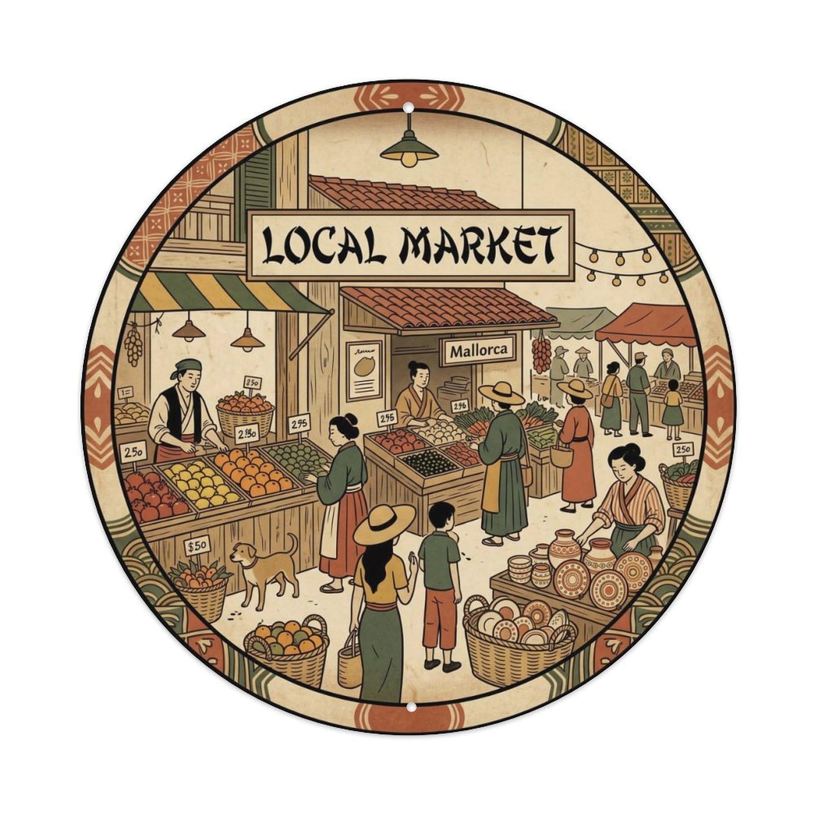 Mallorca Local Market Regional Food Island Metal Tin Sign