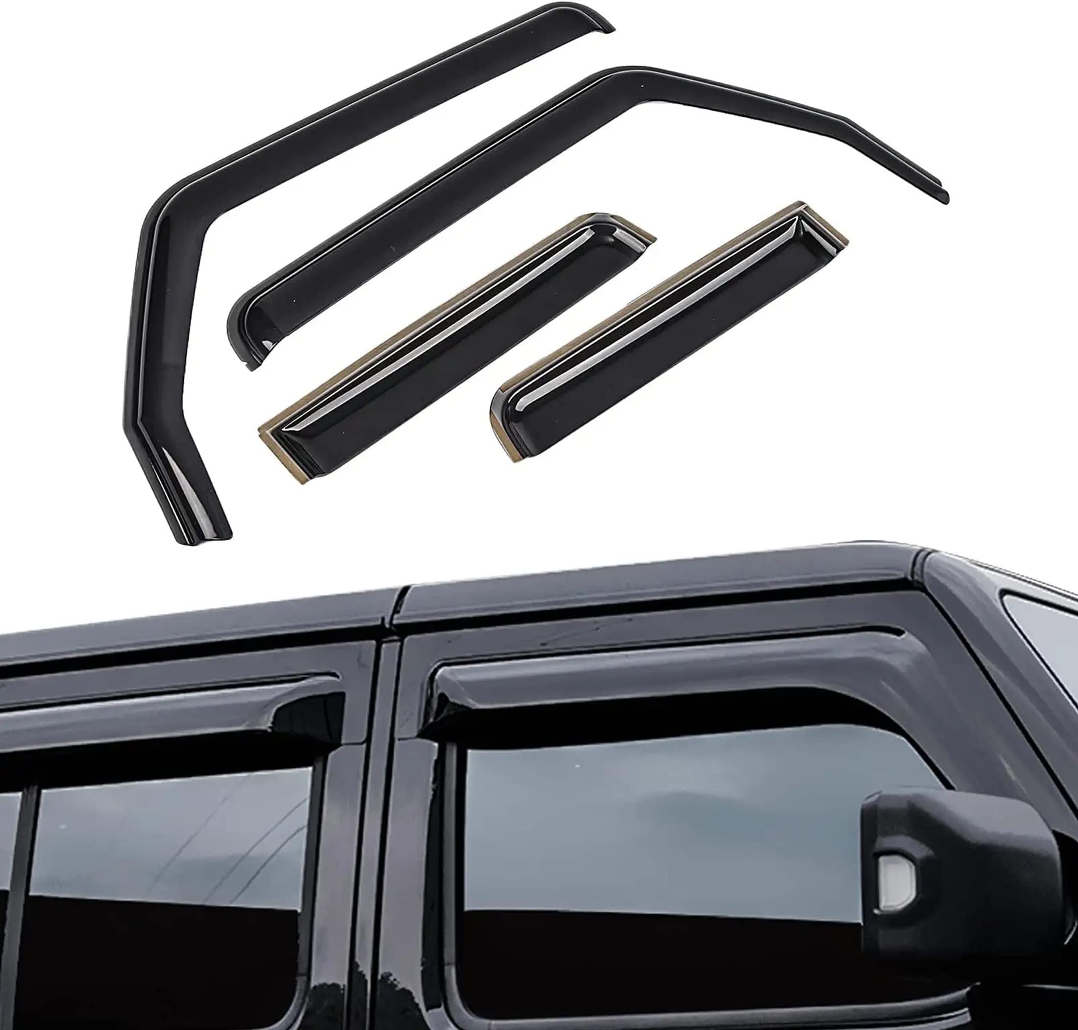 Smoked In-Channel Rain Guards For Jeep Grand Cherokee 1999-2004 – 4Pcs Acrylic Visors By 707MOTORING