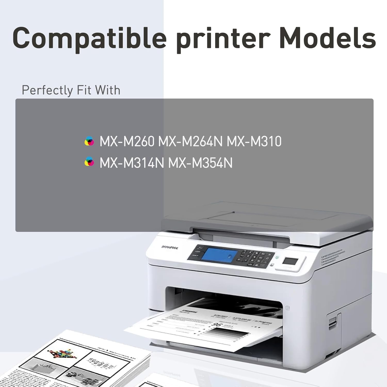 Compatible Toner Cartridge Replacement for Sharp MX-312NT Black MX312NT for Sharp MX-M260 MX-M264N MX-M310 MX-M314N MX-M354N Printer (2-Pack)