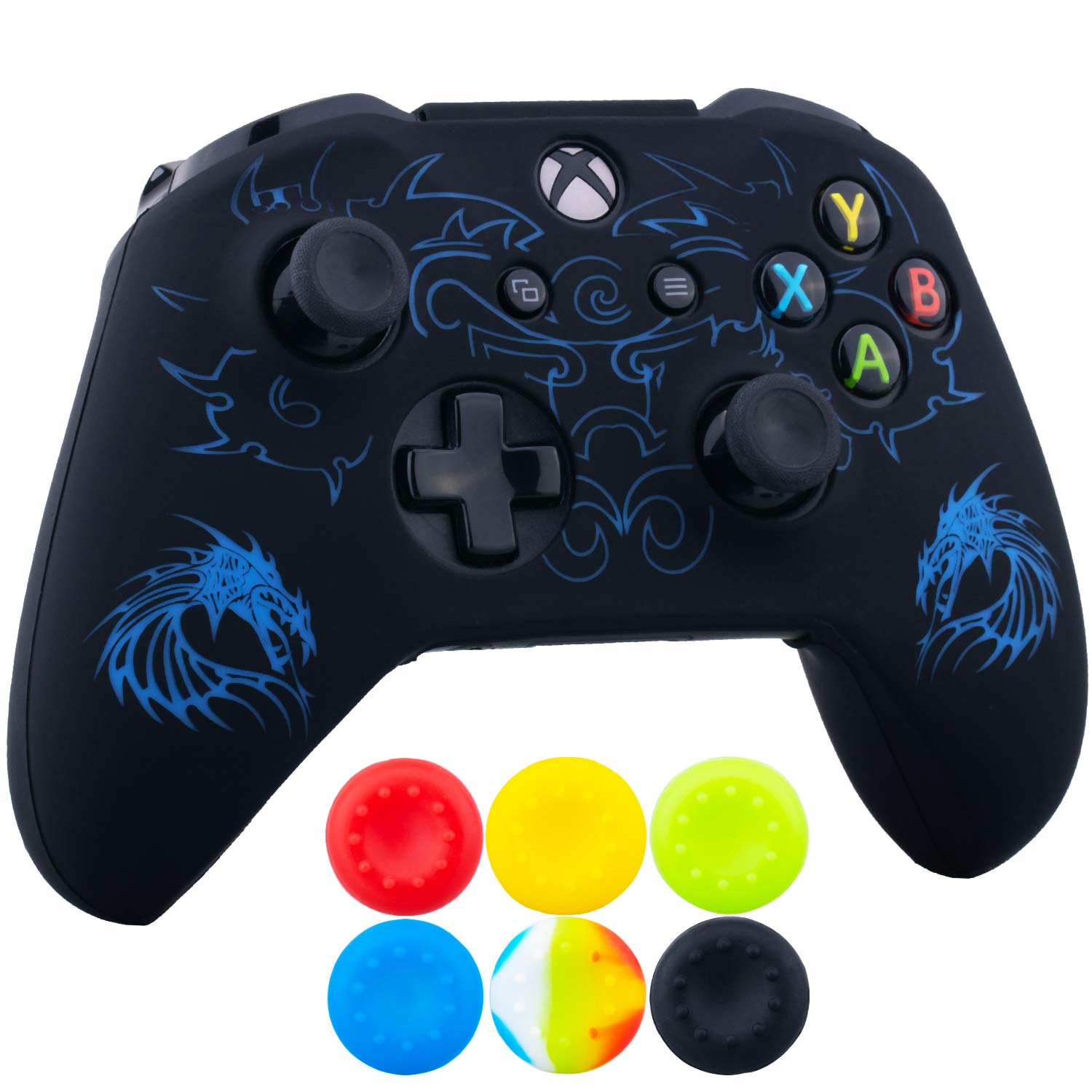 9CDeer 1 Piece of SiliconeTransfer Print Protective Cover Skin + 6 Thumb Grips for Xbox One/S/X Controller rainbow — view 9