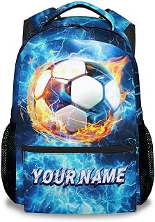 Kids Backpack - Personalized Soccer Backpacks for Boys Girls - Custom Sports Bookbag for Youth - Durable School Bag for Elementary(17 Inch)