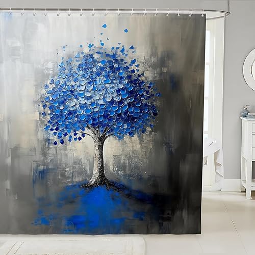 Miniatura 23 de Cortina de baño bohemia con diseño floral retro de 72 x 78 pulgadas, 70 pulgadas, diseño de flores hippie de los años 70, cortina de ducha bohemia