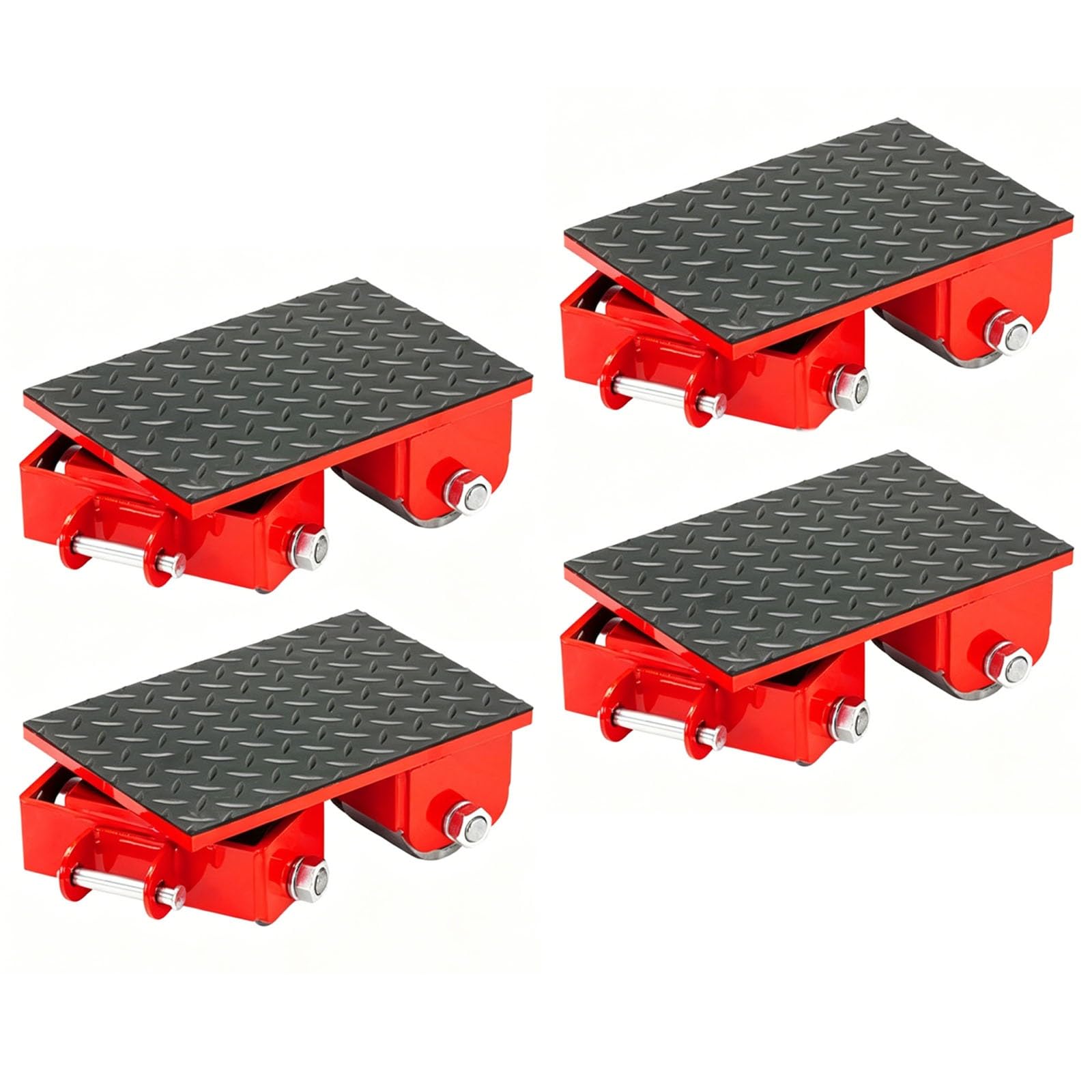 Carrello a Pattini per Macchinari per Impieghi Gravosi con 4 Ruote in PU, Pattini per lo Spostamento di Attrezzature Industriali da 6T(Steel Wheels)