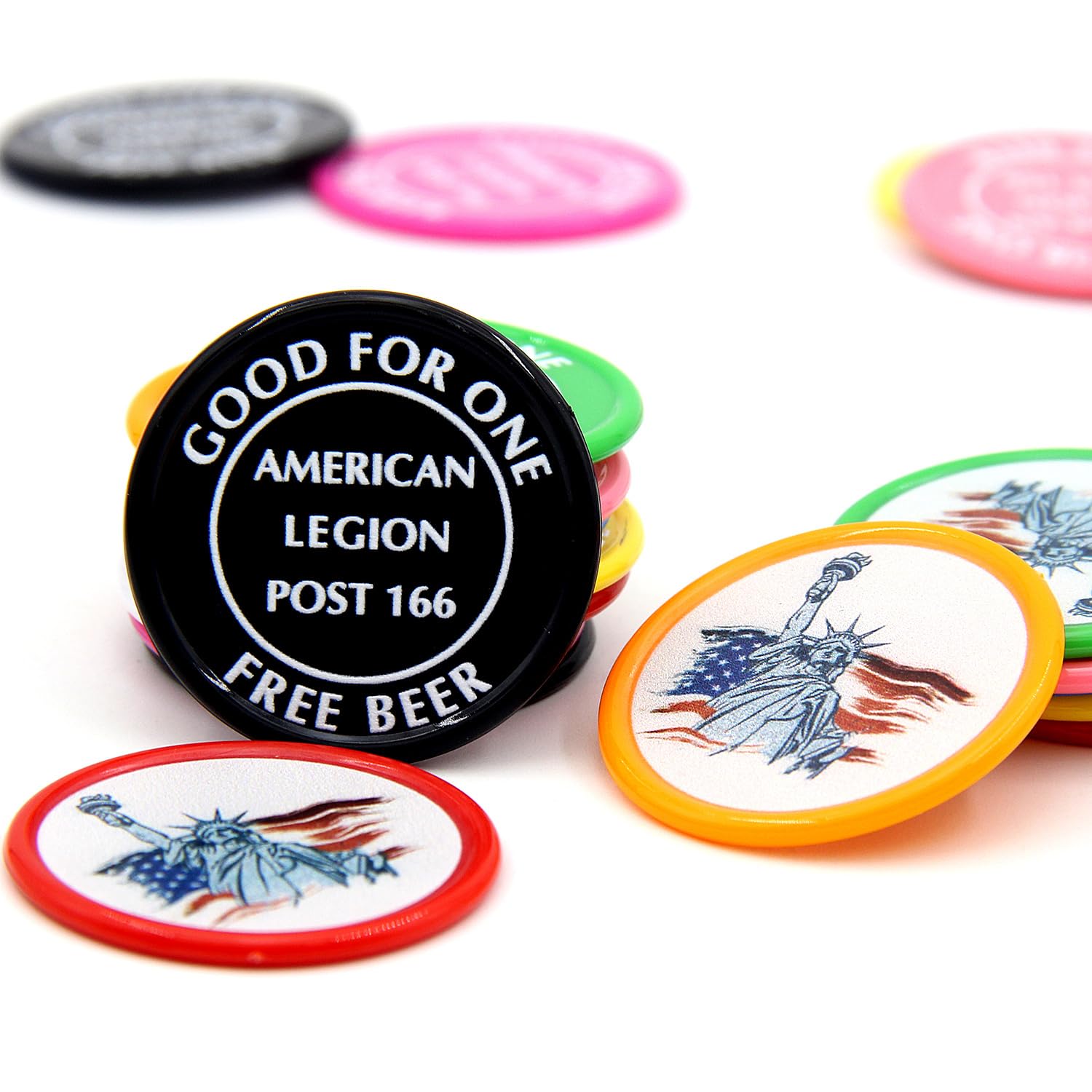 MARRILYTON 200 PCS Custom Plastic Chips, Full-Color Print Your Own Design and Text, Personalized Gift for Chess and Casino Player (Rose Red)