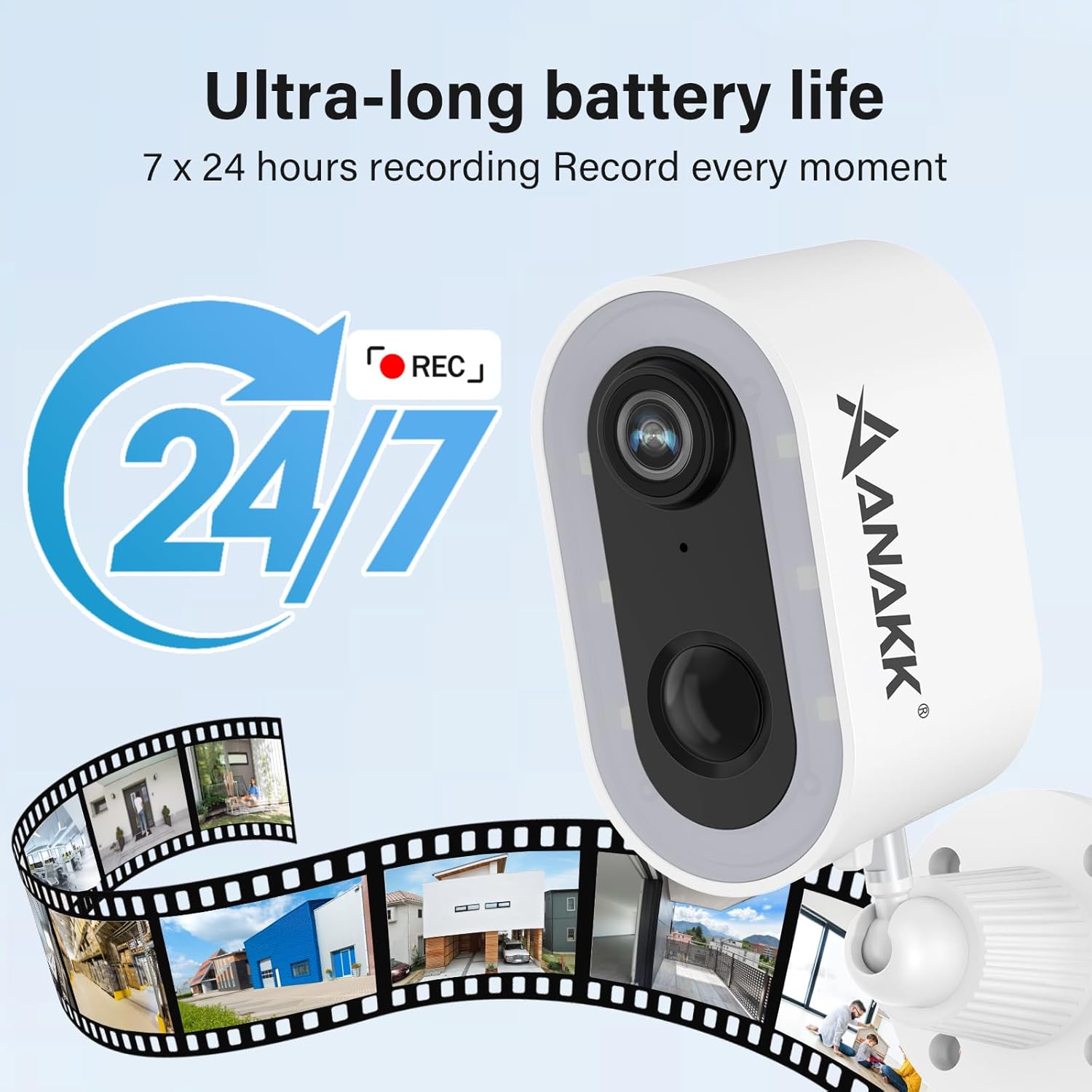 Solar Security Cameras Wireless Outdoor, Solar Camera for Home Security, Color Night Vision, 24/7 Recording, Motion Detection, Weatherproof