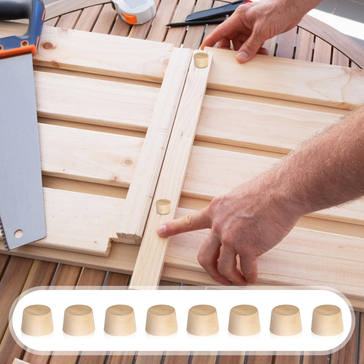 160 Pzs Tapones de Madera de Cabeza Plana, Tapones para Orificios de Tornillos de Madera de 10 mm Tapas de Madera para Orificios de Tornillos Tapones para Cubiertas de Tornillos para Muebles