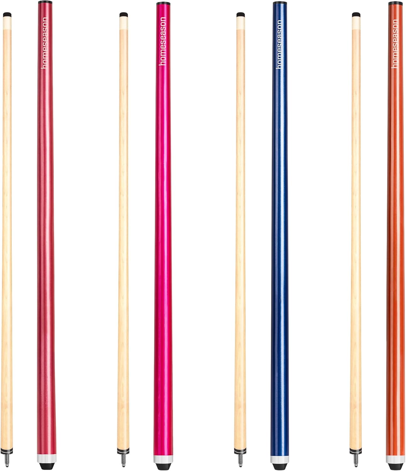 Pool Cues 57 inch Pool Cue Stick with 13mm Fiber Leather tip 4-Colors for Beginner, Commercial and Home Entertainment