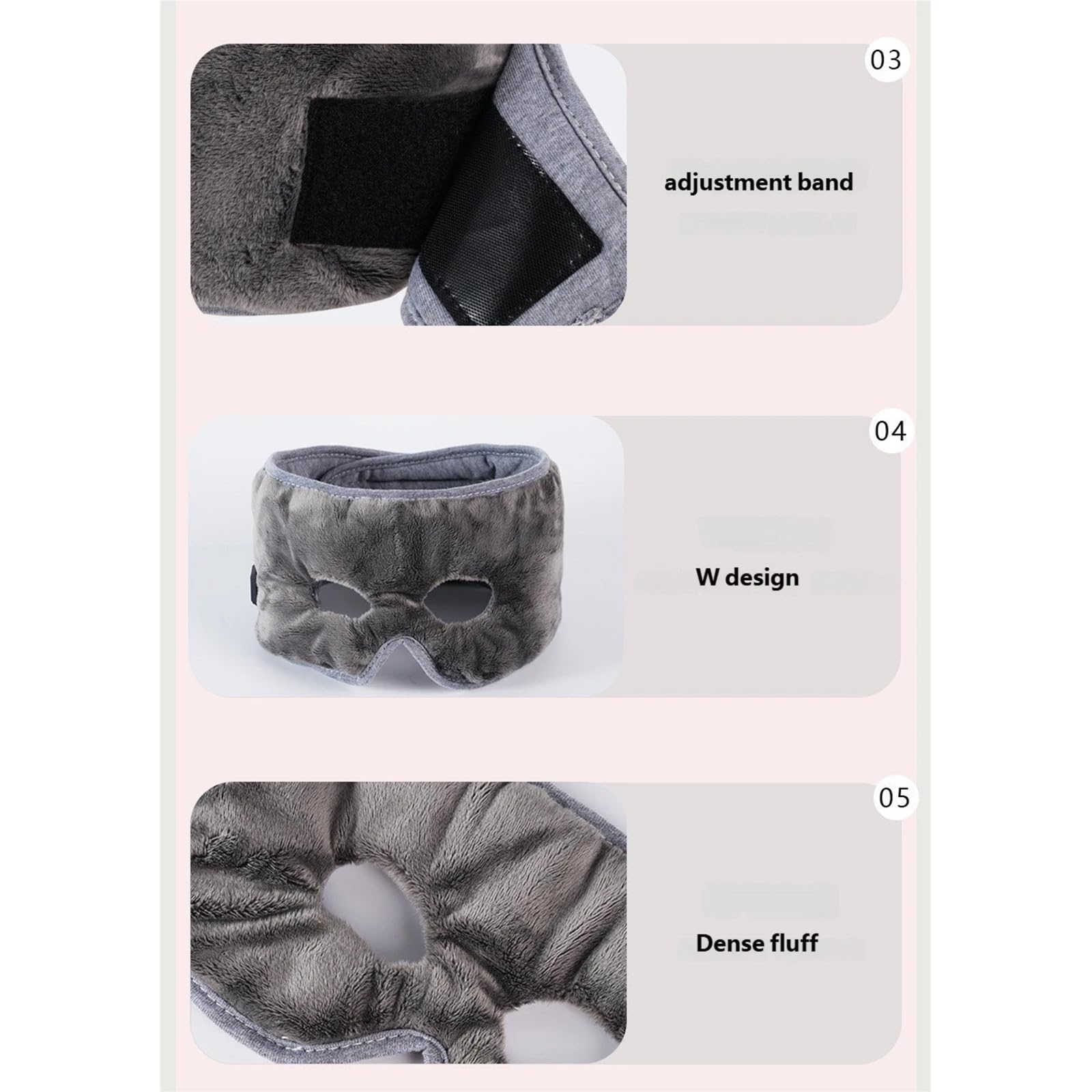 Tissu doux et respirant pour soulager les yeux secs et favoriser une pause de sommeil réparatrice et un contrat oculaire chaud