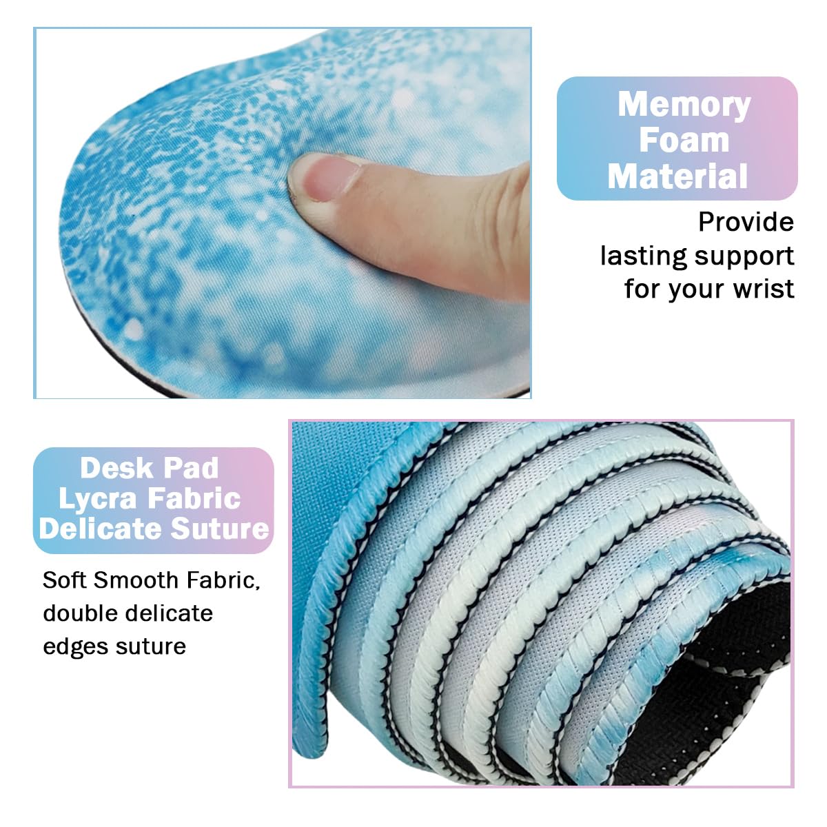 Alfombrilla de mouse grande 4 en 1 para juegos, almohadilla reposamuñecas para teclado y alfombrilla de mouse con soporte de muñeca, alfombrilla de escritorio extendida impermeable para el hogar