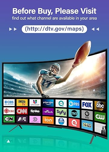 Miniatura 7 de WUMINGLU - Antena de TV digital para Smart TV, para interiores y exteriores, más de 580 millas de largo alcance, velocidad 2024, 4K HD, TV,