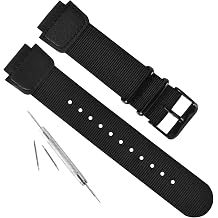 Premium Nylon Strap Compatible with Casio SGW-500 / SGW-300 / SGW-400H / AE-1000W / AE-1100 / AE-1200 / W-735H / W-S210 / W-800H / W-216/210/200 / AQ-S810W / AEQ-110 / F-108 / MRW-200H, 18mm Replacement Leather Watch Band Accessories