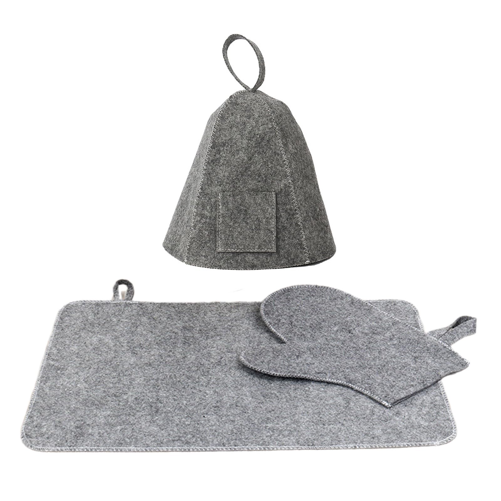 WEILWH Anti Heat Sauna Hat Glove Pad Set Thicken Felt Shower Cap Drying Hats Hair Turban Quickly Towel Sauna Bathroom Accessory Shower Cap