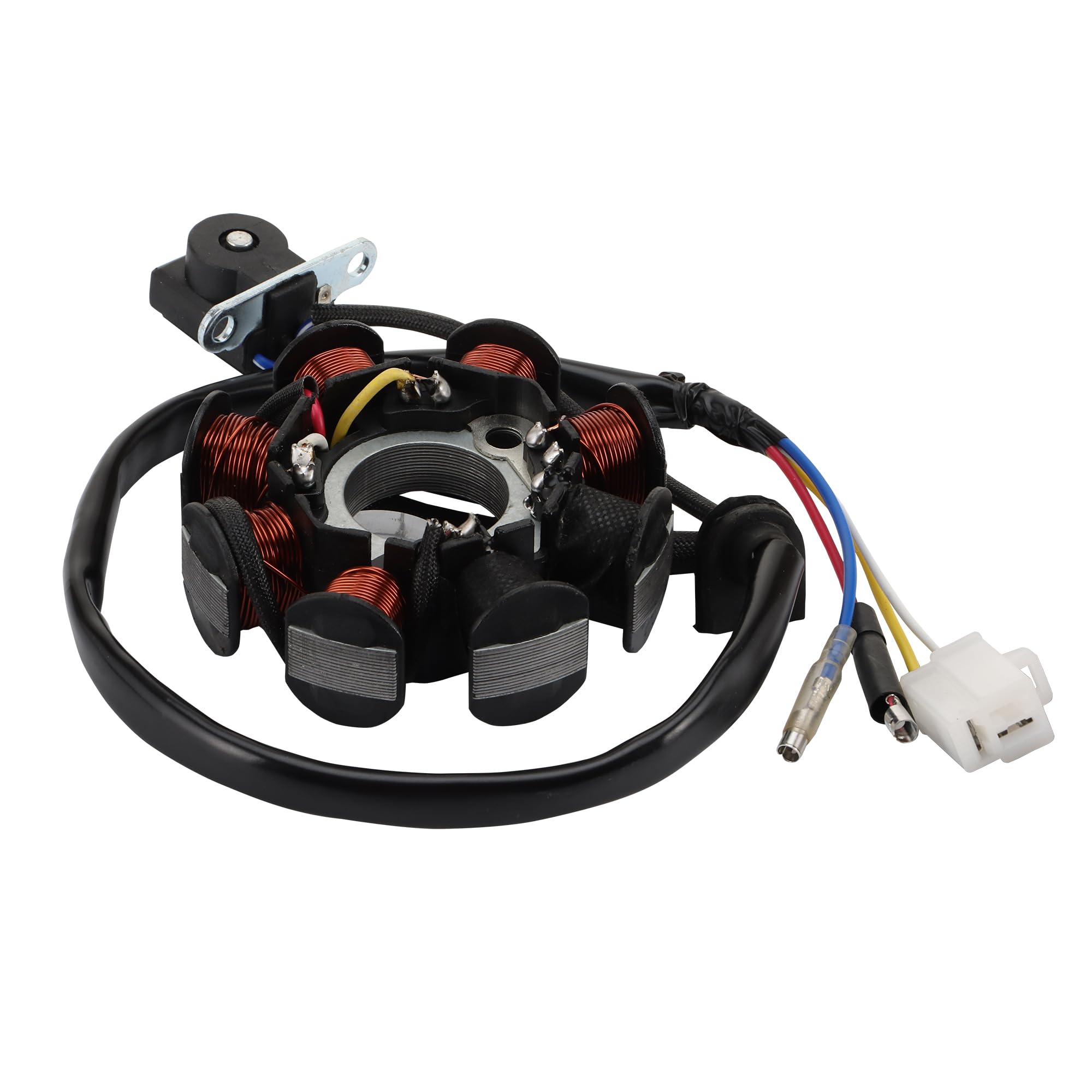WOOSTAR 8 Bobinas 4 Cable Estator Magneto Reemplazo para GY6 49cc 50cc 110cc 125cc 150cc 139QMB 147QMD 152QMI 157QMJ Scooter Motocicleta ATV Go Kart