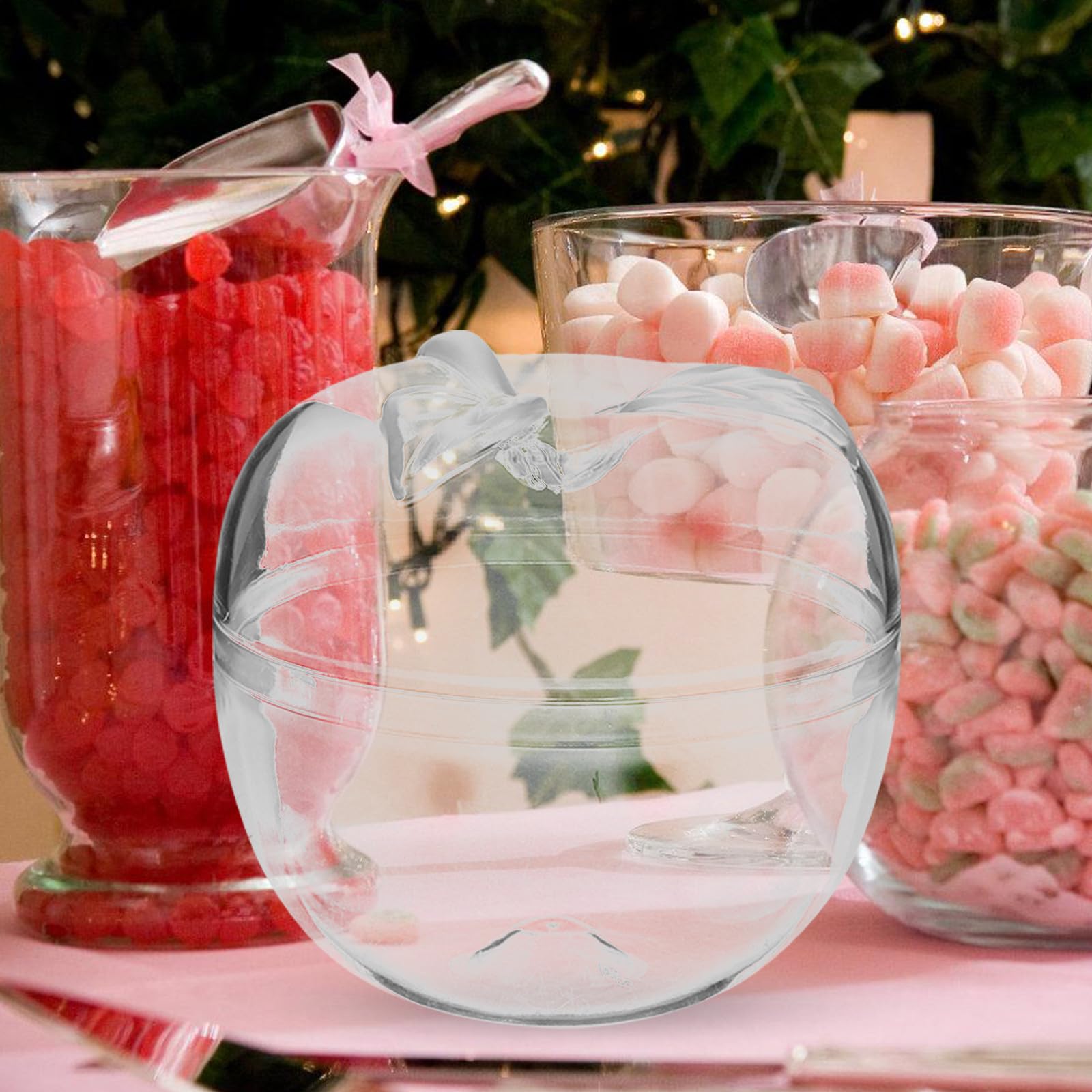 Caja de Dulces Navideña Transparente de Plástico 10 Piezas