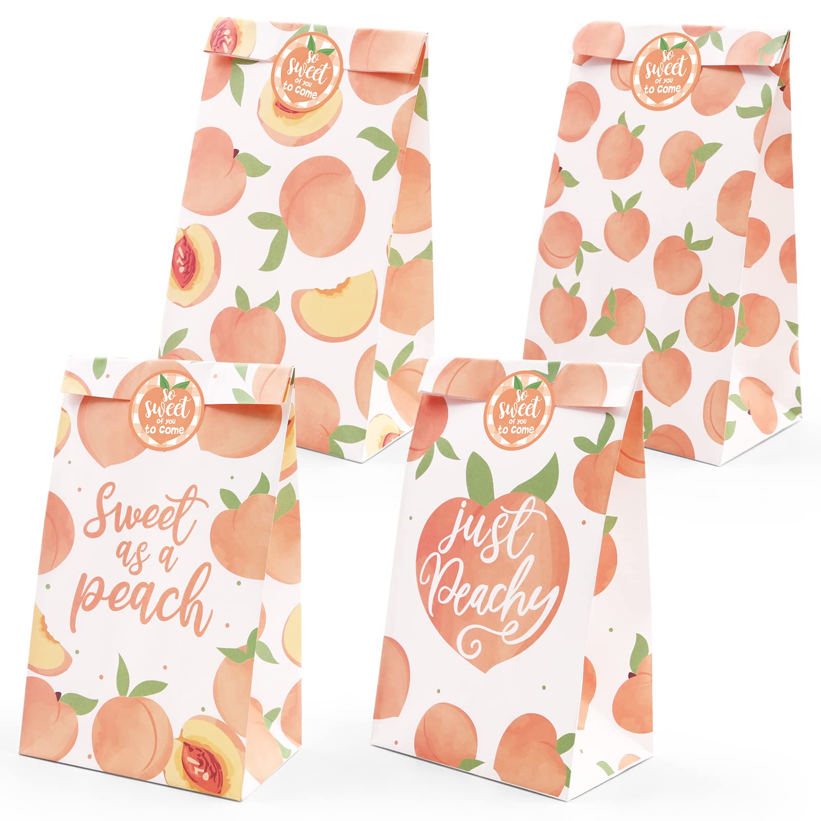 Sachets cadeaux pour fête prénatale et mariage avec décoration pêche chic et douce