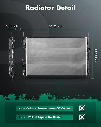 Vista 316 de SCITOO Reemplazo completo del radiador de aluminio para 1993-1998 para Toyota para T100 2.7L 3.0L 3.4L 2090 Radiador