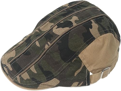 Miniatura 9 de Sombrero plano al aire libre del conductor del algodón del Newsboy del camuflaje de los hombres