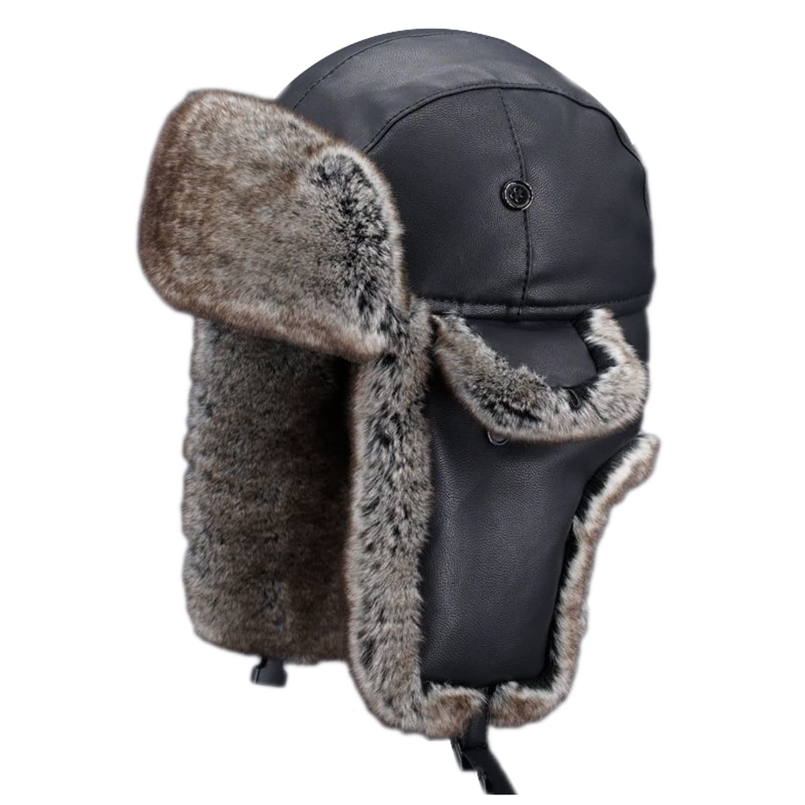 Donna/Uomo Cappello da Caccia in Pelliccia Sintetica Caldo Berretto Russo con Paraorecchie Cappello Aviatore in Pelle