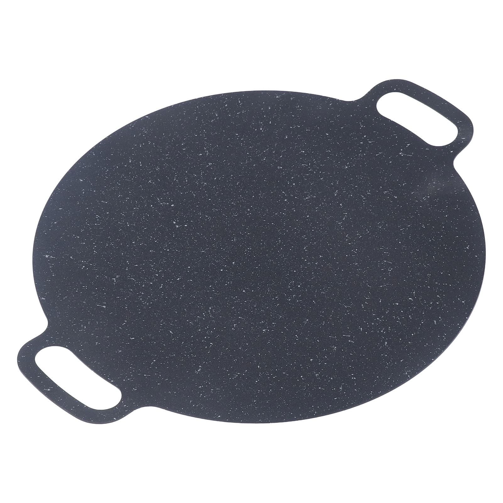 Płyta do Grillowania na świeżym Powietrzu Okrągła Patelnia do Grillowania z żelazną powłoką kamienną 41 Cm Nieprzywierająca Płyta Smażenia z Uchwytami i Szczypcami Domowego Grilla