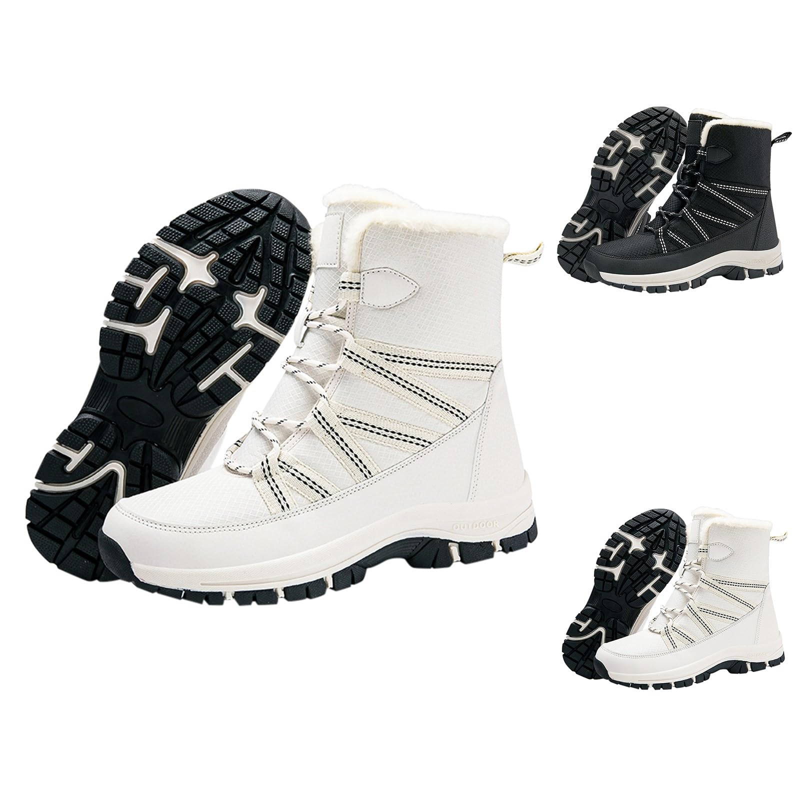 Herren Winterstiefel Warm Stiefeletten Damen Hoch Gefütterte Thermostiefel