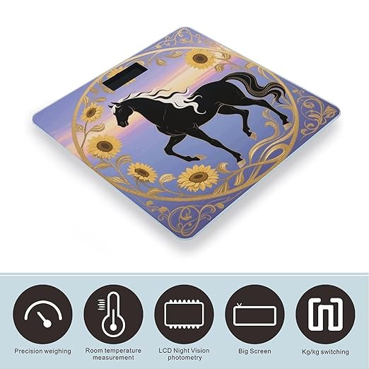 Báscula Digital Sunset Horse Sunflowers Print VstaDank miniatura 3