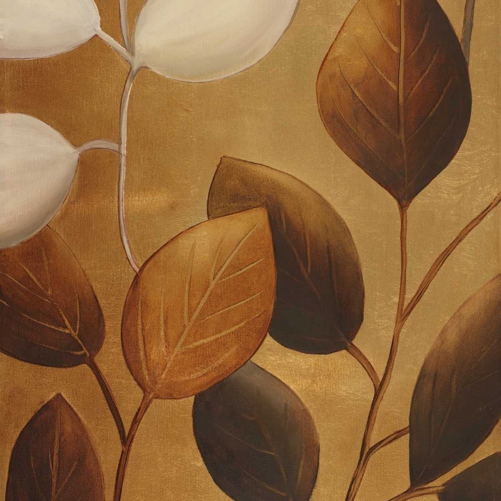 Image sur toile enroulée dorée écologique I Pinto Patricia - Nature Square Art Print gold eco chic leaves copper metal metal metal b canvas fine art 30_X_30_in